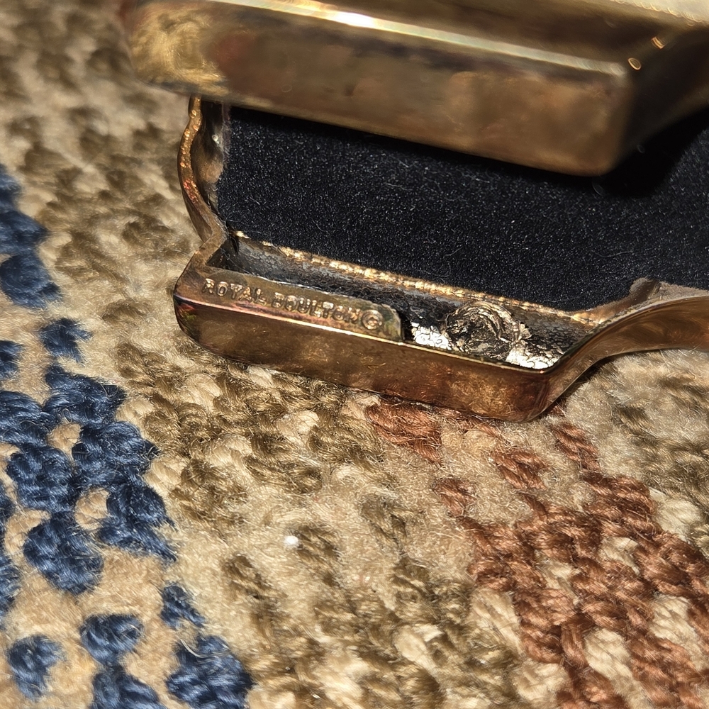 Royal Doulton Gold Plated Napkin Holder Old Country Roses Tableware Vintage RARE - Picture 7 of 13